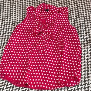 Ann Taylor Red and White Polka Dot Blouse